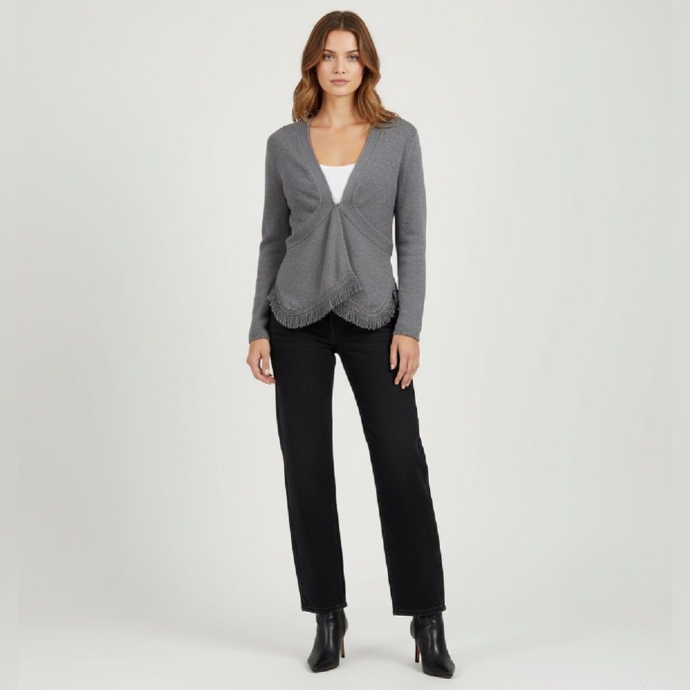 ANTHROPOLOGIE Sparrow Grand Drape Fringe Cardigan